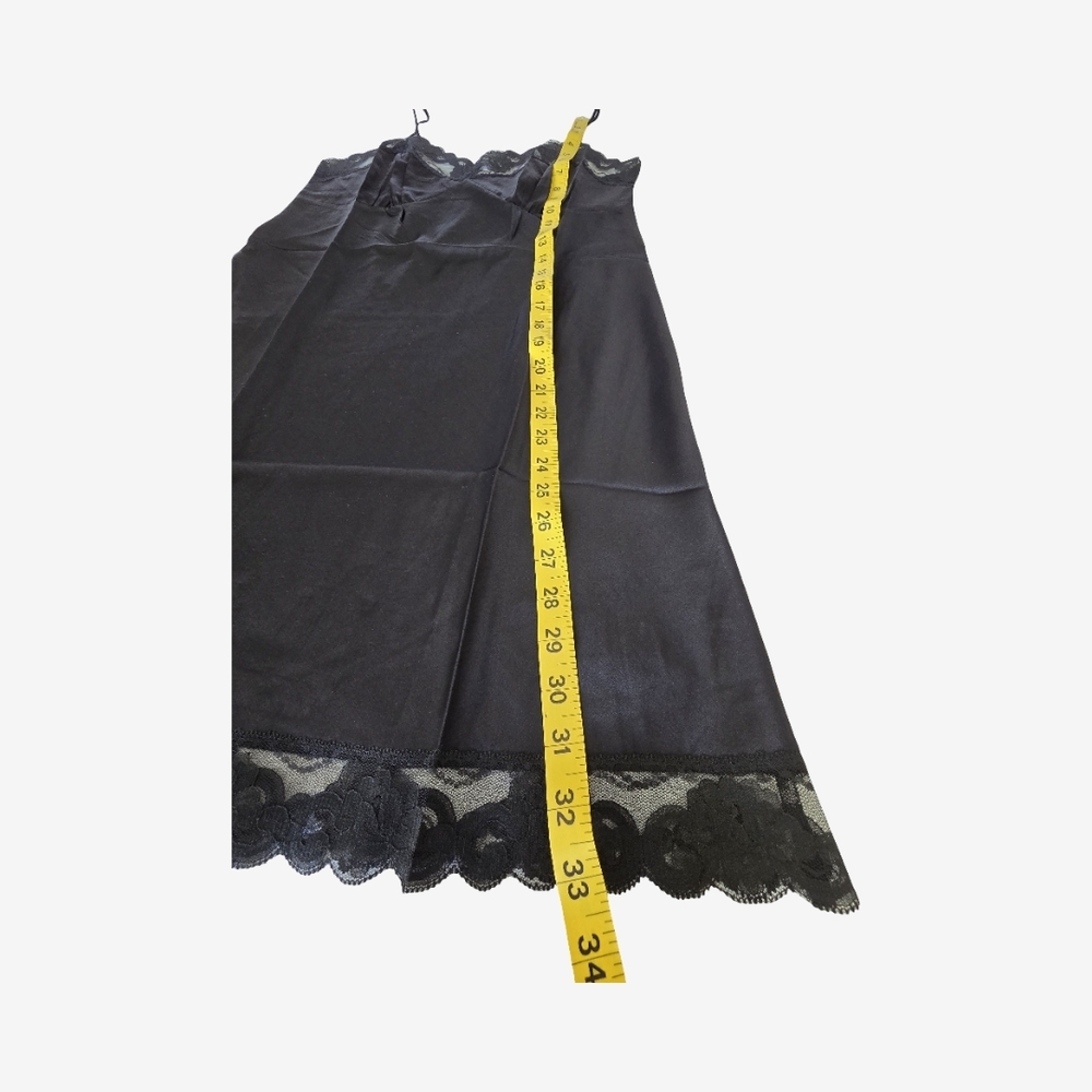 Nwot Trina Turk Silk Blend Lace Trim Slip Dress Black Sz M Minimalist Chic - Picture 8 of 11